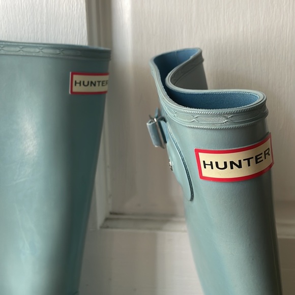 Hunter Aqua Turquoise rain boots size 10 - Picture 3 of 8